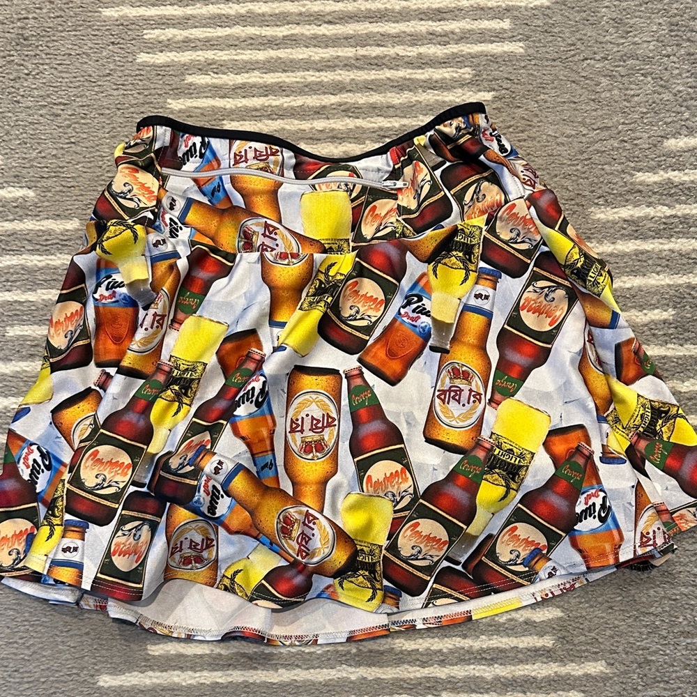 Novelty Beer Bottle Print AthleticSkirt — Bolder Athletic swing style size med - Picture 3 of 3